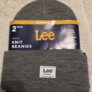 🆕️Lee Men's Gray Knit Beanie 2-Pack.🔷️